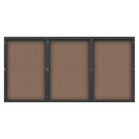 United Visual Products Open Faced Easy Tack Board, 72"x36", Black Fabric/Gold UV9003AEZ-BLACK-GOLD